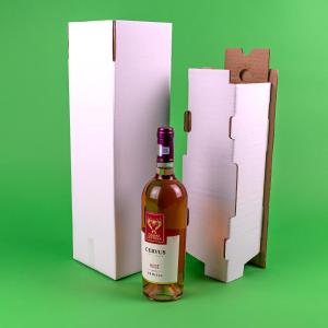 Cutii clasice de vin 1 sticla cu separator CO5 alb 130x130x395 50 buc/set