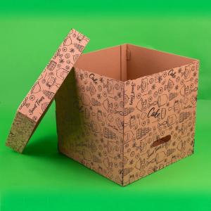Cutii tort cu capac generic 330x330x330 mm natur 25 buc/set