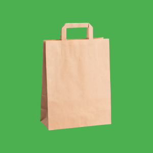 Sacose hartie kraft 22x11x28cm cu maner tip banda  50 buc/set