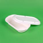 Caserola bio din trestie de zahar, dreptunghiulara cu capac 850ml 50 buc/set