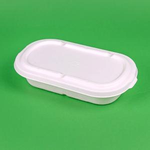 Caserola bio din trestie de zahar, dreptunghiulara cu capac 850ml 50 buc/set