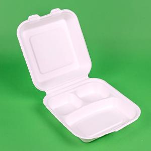 Caserola tricompartimentata bio din trestie de zahar 50 buc/set