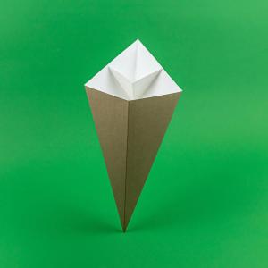 Con carton 250cc kraft pentru cartofi cu sosiera 100 buc/set