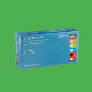Manusi nitril de unica folosinta, ALBASTRE M 100 buc/set