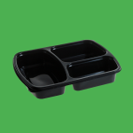 Caserola microunde pp 3 compartimente cu capac 50 buc/set