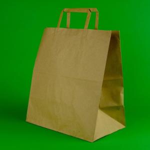 Sacose hartie kraft 27x16x29 cu maner tip banda 250 buc/cutie