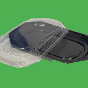 Platou oval negru cu capac 33,5x25x4 cm 10 buc/set